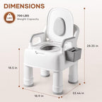 Bedside Commode for Seniors, Portable Commode Chair for Adult, Adjustable Seat Height Toilet Chair, Up 700lbs Heavy Duty Bedside Commodes for Seniors, Patient