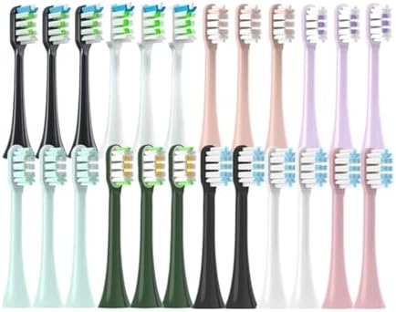 Replacement Brush Heads 12 PCS,Compatible for SOOCAS X3/X3U/X5 Soft Sonic Colorful Toothbrush Clean Brush Vacuum Bristle Nozzles(12Pink)
