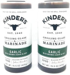 Kinder's Marinades, BBQ, Dipping & Wing Sauces - 2 bottles (Garlic Glaze & Marinade 15.5oz)