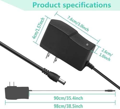 12.6V 1A AC/DC Power Supply Adapter 1000mA 500mA 12.6 Volt Li-ion Battery Charger with 5.5X2.5/(2.1mm Compatible) US Plug for 12.6V Power Supply Cord Massage Gun