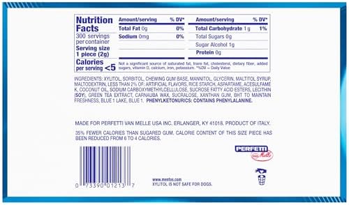 Mentos Pure Fresh Sugar-Free Chewing Gum with Xylitol, Fresh Mint, 50 Count (Pack of 6)