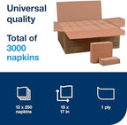 Tork Natural Dinner Napkin, 1/8 Fold 1-ply, 17" x 15", 12 x 250 napkins, N5186