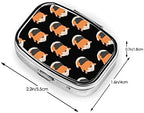 Guinea Pig Square Mini Pill Case Travel Medicine Organizer Portable Compartments Metal Pill Box