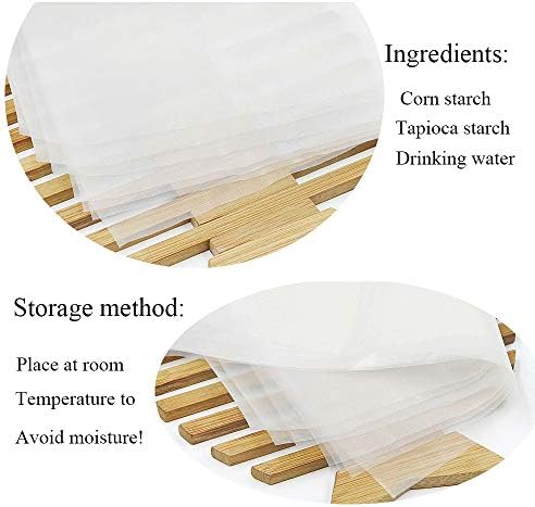 50 Count Edible Rectangle Rice and Wafer Paper,9x12.6 inches for candy packaging or food decoration