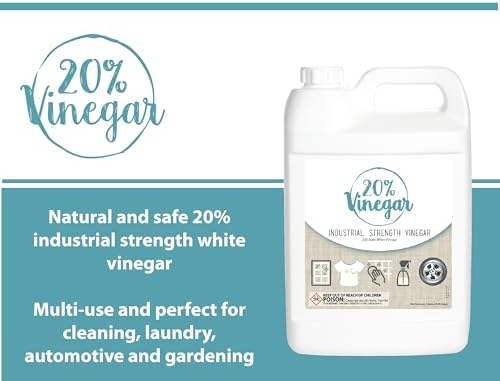 20% Professional Grade Concentrated Vinegar | Dilutes to 4 Gallons of Multipurpose Cleaning Vinegar | 4x Power Vinegar | Hundred's of Industrial & Home Uses