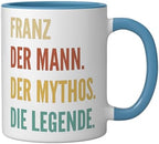 Funny German First Name Design - Franz Ceramic Mug, Blue/White