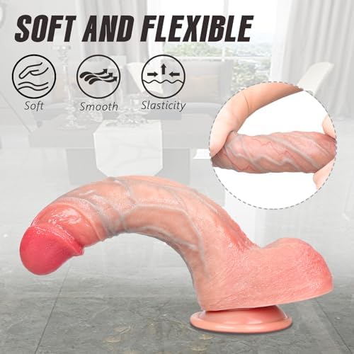 Sex Toys for Women Realistic Dildo - 8.5 inch Adult Toys Silicone Dildo with Strong Suction Cup, Male Sex Toy Soft Dual-Density Anal Dildo, Adult Female Sex Toys & Games Lifelike Fake Penis