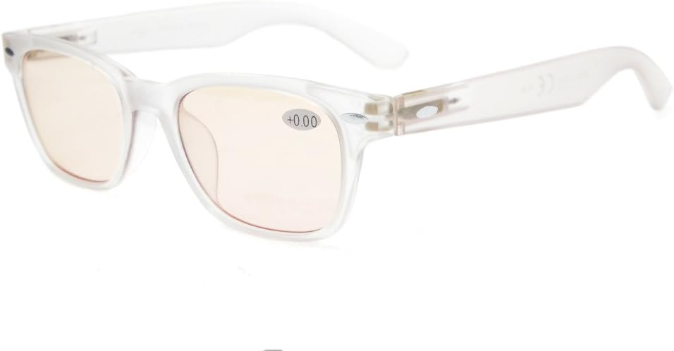 Eyekepper Computer Glasses Comfortable Tinted Lens Computer Eyeglasses,Matte Clear Frame +3.50