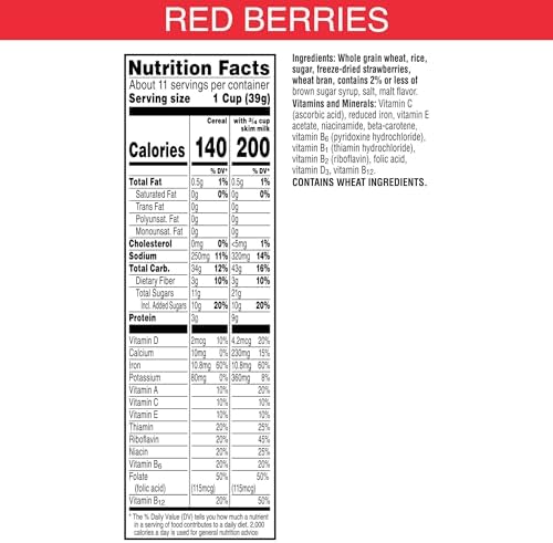 Kellogg's Special K Breakfast Cereal, Family Breakfast, Fiber Cereal, Family Size, Red Berries (3 Boxes)