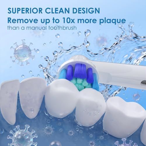 Replacement Toothbrush Heads Compatible with Oral B Braun Electric Toothbrush, 8 Pack Precision Clean Brush Heads for Oral B 7000/Pro 1000//3000/5000/8000/9600