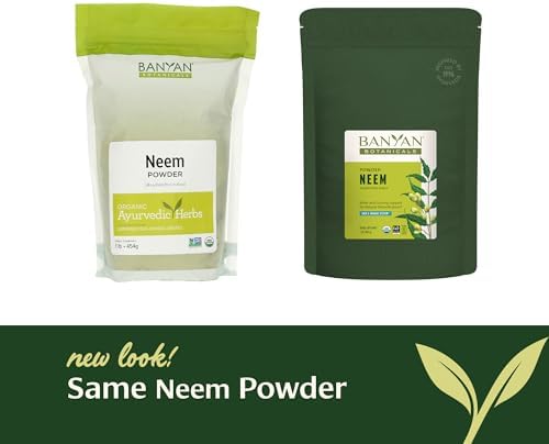 Banyan Botanicals Neem Powder – Organic Neem Leaf Supplement (Azadirachta Indica) – for Skin Health, Immune Support, and Natural Detoxification* – 1 lb. – Non-GMO Sustainably Sourced FFL Fair Trade