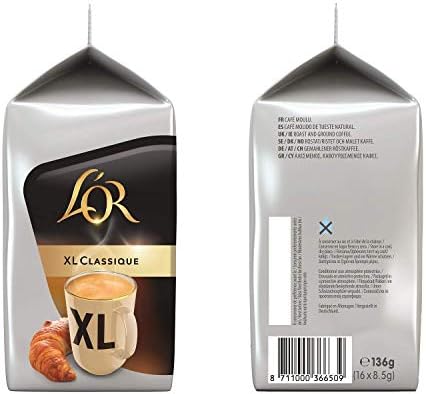Tassimo Coffee L'OR XL Selection - L'OR Classique XL & Intense XL - 5 Packs (80 Servings)