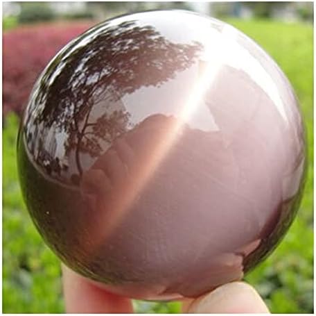 Health & Household Natural Quartz Purple Cat Eye Crystal Healing Ball Sphere Office Home Decor (Size : 40mm)
