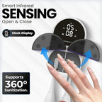 UV Toothbrush Sanitizer Holder & Cleaner with Led Clock Display, Hands-Free Wave Sensing & Dual Toothbrush Storage - Wall Mounted UV Tooth Brush Sanitizer Holder for Bathroom Decor, Fits All Brushes