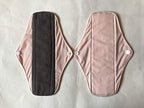5 Pieces Charcoal Bamboo Mama Cloth/ Menstrual Pads/ Reusable Sanitary Pads (Light pink, Regular (10 inch))