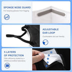 KN95 Adjustable Face Masks 10 Pack Individually Wrapped Adult Masks with Adjustable Ear Loops and Anti-Fog Nose Pad