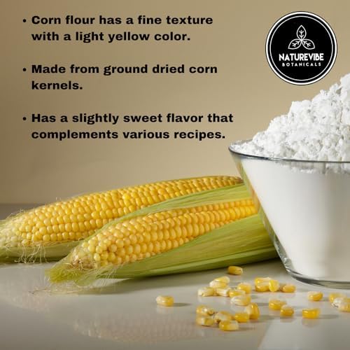 Naturevibe Botanicals Corn Flour 5lb Premium Quality | Used for Baking and as Thickener