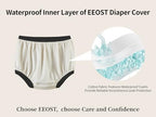 Adult Diaper Cover for Incontinence Noiseless Leak-Protection Underwear Plastic Pants Over Diapers Waterproof Rubber Pants (Black, L(Men Size))