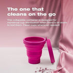 Intimina Sterilizing Cup - Collapsible Container for On-The-Go Menstrual Cups Sterilization, Menstrual Cup Sterilizer, Period Cup Sterilizer, Copa Menstrual Kit