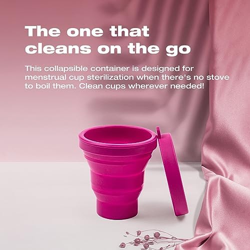 Intimina Sterilizing Cup - Collapsible Container for On-The-Go Menstrual Cups Sterilization, Menstrual Cup Sterilizer, Period Cup Sterilizer, Copa Menstrual Kit