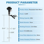 MXBAOHENG 50 Gallon Pneumatic Paint Mixer Tank Barrel Air Mixer Stainless Steel Clip Paint Air Agitator 200L Tank with a Vertical Clamp