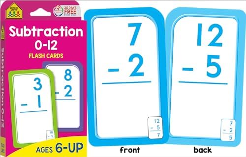 School Zone Get Ready Flash Cards Addition & Subtraction 2-Pack: 112 Math Cards, 1st & 2nd Grade, Addition 0–12, Subtraction 0–12, Early Math, Speed & Retention, Ages 6–8