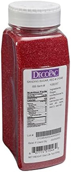 DecoPac Sanding Sugar | Red Edible Sugar Sprinkles | 33oz | Edible Sanding Sugar in Handheld Container | Made In USA | Sugar Sprinkle Mix For Cakes, Cupcakes, Cookies, Extra Large Pack | 33 Ounce - Red
