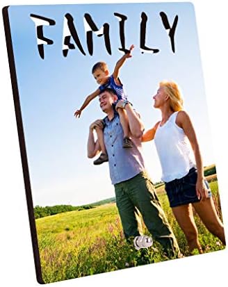 Add Your Photo or Text on Wood Picture Frame - Personalized Photo Frame Wood Home Office Desktop Decor,Pet Picture Display with Stand,Family Love Photo Frame, Customized Wedding Birthday Xmas Gift