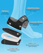 Plantar Fasciitis Heel Cup Protectors with Gel Pad for Women Men Heels Spur Pain Relief, Heel Inserts Pads for Achilles Tendinitis, Cracked Heels (Black with Holes, Women 6-11, Men 6-10)