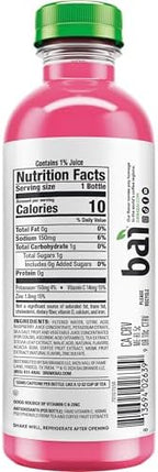 Bai Antioxidant Infused Water Beverage, Raspberry Lemon Lime, with Vitamin C and No Artificial Sweeteners, 18 Fluid Ounce Bottle, 12 Pack