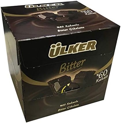 Ulker Bitter (Dark) Chocolate 60% Cocoa - 60g (2.1 oz) x 6 Bar