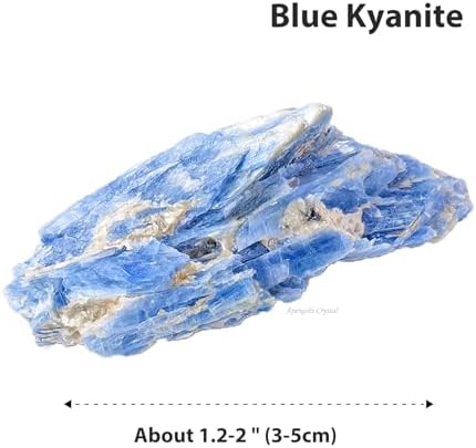 Apengshi Blue Kyanite Raw Crystals 2PCS Natural Rough Rocks Healing Crystal and Stones DIY Raw Stones Meditation Fountain Garden Home Decor