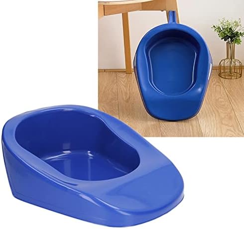 Portable Bedpan with Lid and Handle for Elderly and Pregnant Women, Dark Blue 176.4lb Capacity