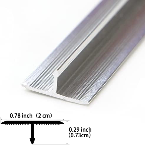 Trimold 3Pcs Aluminum T Molding Trim & Floor Transition Strips, Flat Divider Strip for Door Threshold and Joining Flooring Gaps of Laminate Planks Tile (2.9Ft x 0.8In, Matte Silver)