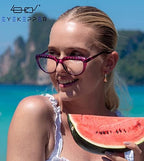 Eyekepper Reading Glasses for Women Rhinestone Readers Oversize Half-Moon Design Eyeglasses - Purple +0.75