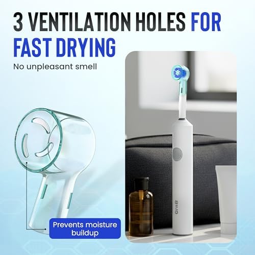 Kaymax 6 Pack Dustproof Protective Covers for Toothbrush Head Compatible with Oral B, Fits for Oral-B iO Series, Pro 1000, 1500, 5000, 7500 Electric Toothbrush, Protects and Convenient Travel
