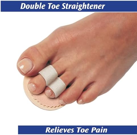 Pedifix Double-Toe Straightener – Gentle Toe Alignment Support for Hammer Toes, Crooked or Overlapping Toes – One Size Fits Most
