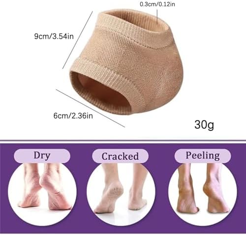 4 Pairs Silicone Heel Protectors for Cracked Heels, Heel Spurs, Plantar Fasciitis - Gel Heel Pads, Unisex-Black