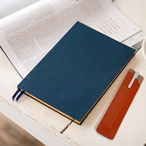 NA Set of 5 PU Leather Pen Case Holder for Single, Vintage Handmade Fountain Pen Pouch, Protective Sleeve Cover for Pencil, Ballpoint Pen (Black, Red, Brown, Dark Brown, Green)
