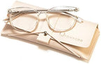 FONHCOO Blue Light Blocking Glasses Fashion Round TR90 Frame Transparent Eyewear Anti UV Computer Glasses for Women Men