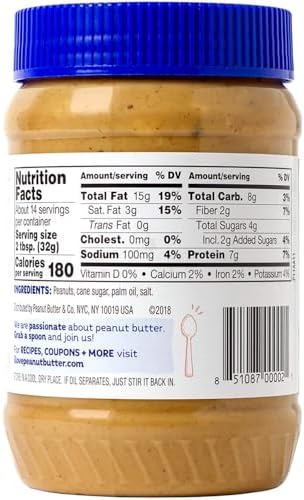 Peanut Butter & Co. Crunch Time Peanut Butter, 7g Protein, Non-GMO Project Verified, Gluten Free, Vegan, 16 Ounce (Pack of 6)
