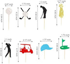 24Pcs Golf Cupcake Toppers Golf Ball Birthday Party Decorations for Girls Boys Golf Player Cake Decorations Golf Baby Shower Party Supplies for Men Women