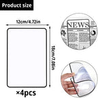 4Pcs Page Magnifying Sheet 3X Lightweight Optical Plastic Fresnel Lens Bookmark Flat Magnifier for the Elderly and People with Low Vision Reading Small Prints, Maps and Books