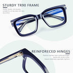 Blue Light Blocking Glasses for Women Men, Square Thick Frame Anti Eyestrain & UV Glare JF6218