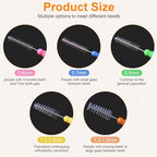50 Count L Shaped Interdental Brushes, 5 Colors Braces Flossers, Gentle Toothpick Brush for Braces, Tight Spaces, Family Oral Care