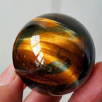 Dark Yellow Asian Rare Tiger Eye Quartz Crystal Healing Ball 20-22mm Sphere Beads Health Innovation Safety Stone (Color : Topaz, Size : 20mm)