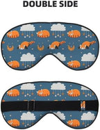 Sleep Eye Mask Red Panda Moon Cloud Star Sleep Mask for Women Men Comfortable Eye Mask with Adjustable Strap Soft Eye Cover Blindfold for Travel Yoga Nap Shift Work
