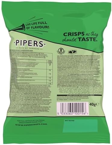 Pipers Crisps Burrow Hill Cider Vinegar and Sea Salt (Pack of 24)