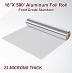 Heavy Duty Aluminum Foil Roll for Food 18 Inches 500 FT Heavy Duty Food Safe Foil Wrap