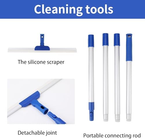 17" Magic Broom Squeegee Broom with 56" Adjustable Long Handle for Floor Bathroom Kitchen,Shower Tile Pet Hair Fur Marble Glass Window Cleaning